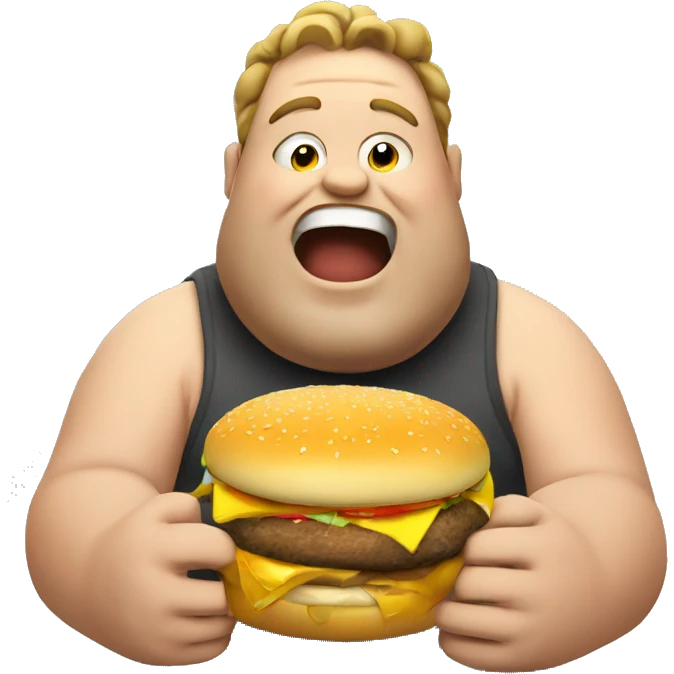 Fat guy eating burger  emoji