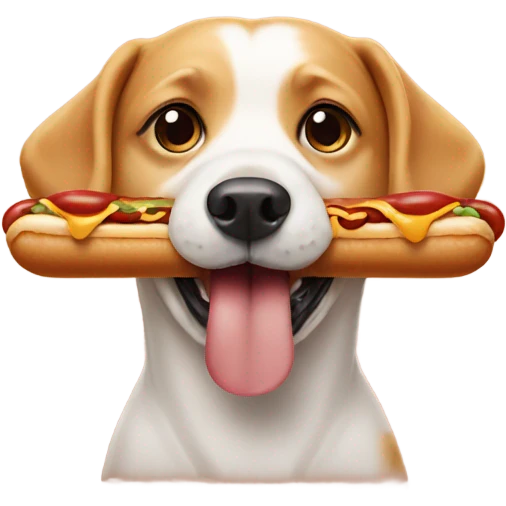 Dog with hotdog emoji