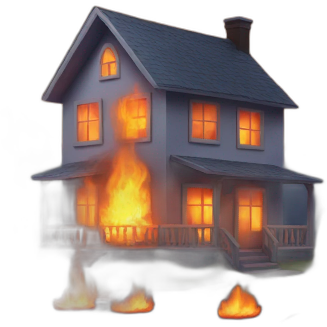 setting a house on flame emoji