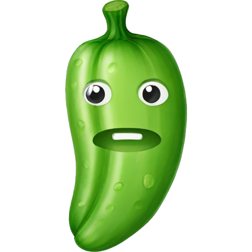 Smiley face wearing cucumbers  emoji