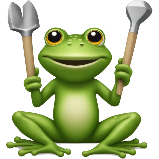 Frog with ceramics tools  emoji
