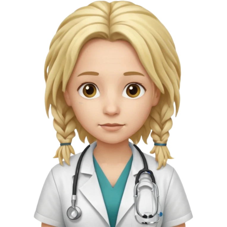 blonde girl doctor with dreadlock emoji