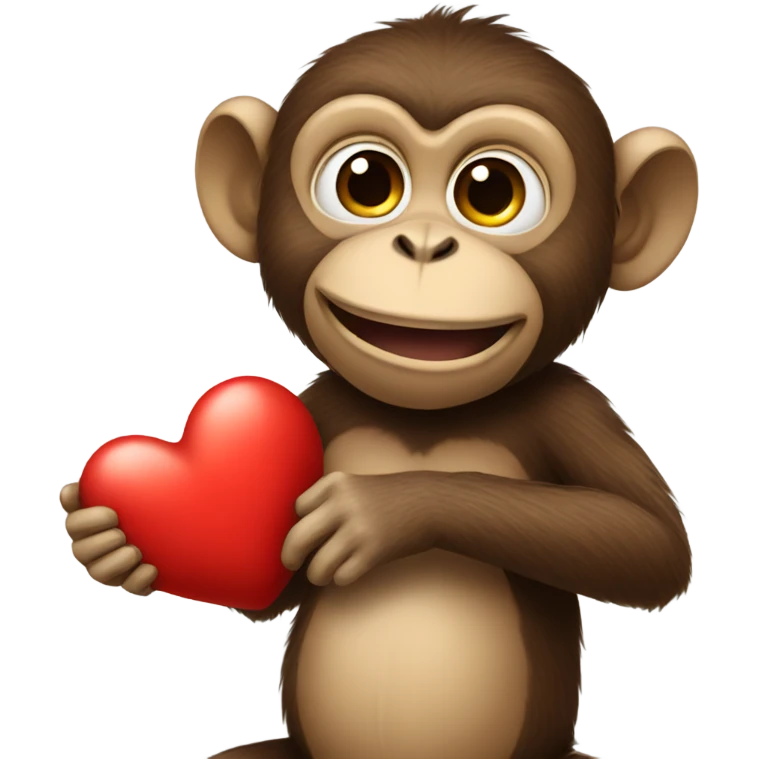 Monkey holding a heart  emoji