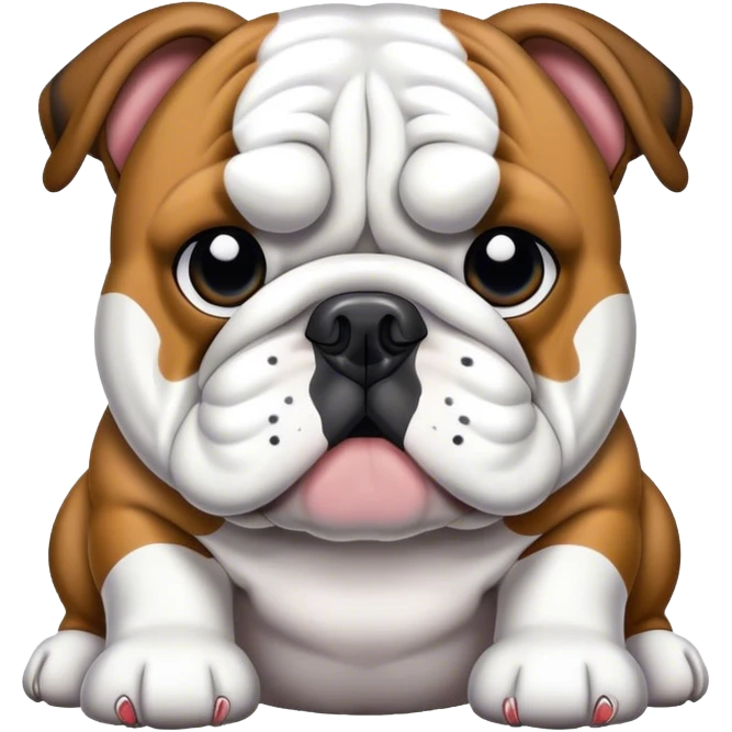 Black and white spotted English bulldog emoji