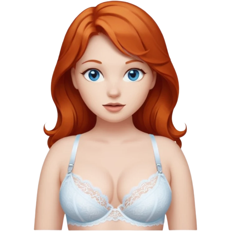 White Lingerie bigger booty Curvy redhead blue eyes emoji