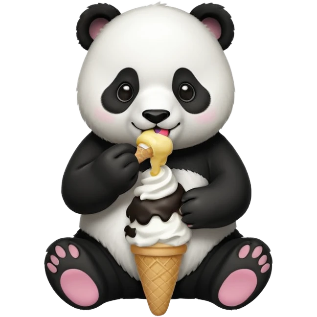 Panda eating ice cream emoji