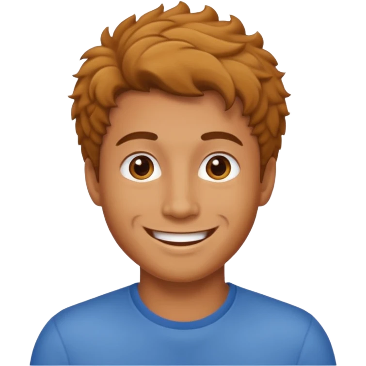 man with coily chairs only face brighter face emoji