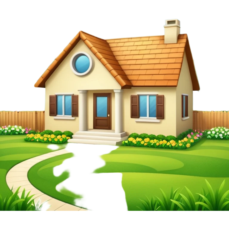 a home which has garden like and the home has slack emoji, emoji