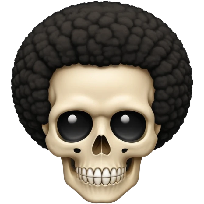 Beige skull with a black aphro emoji