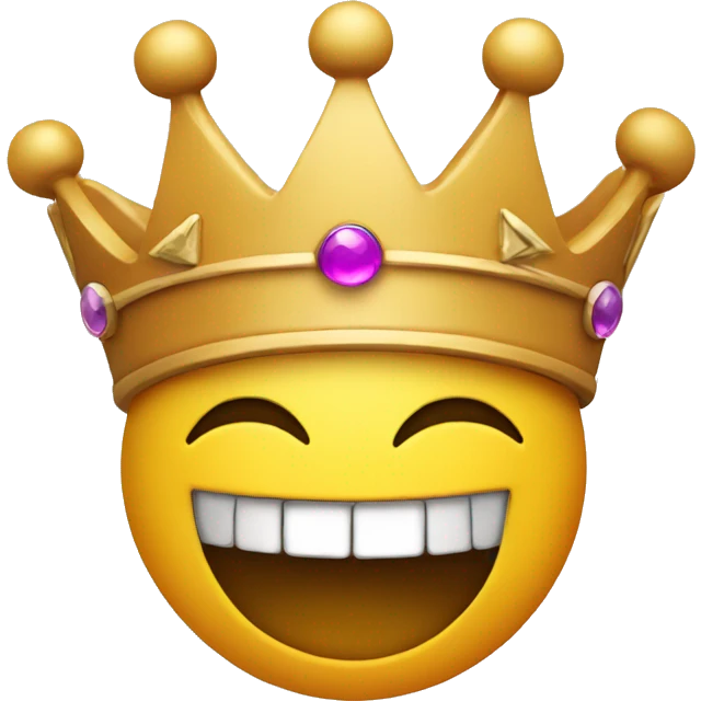 smiley face wearing a crown emoji