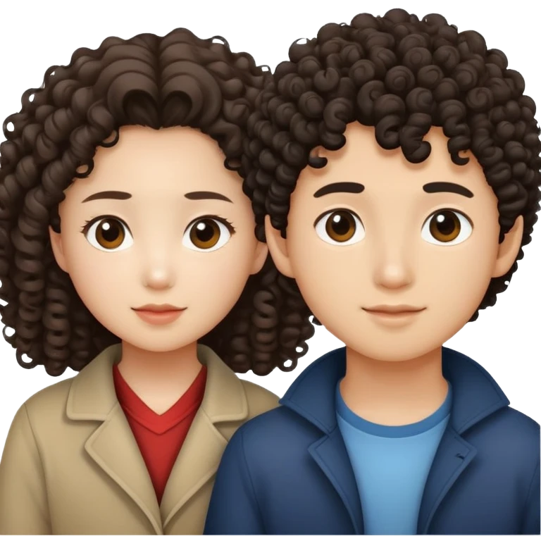 asian girl with glassed curly hair boy  emoji