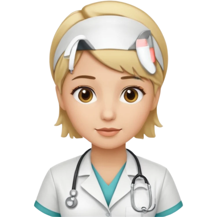 Hot nurse blonde wild short hair, Brown-blonde highlights 
 emoji