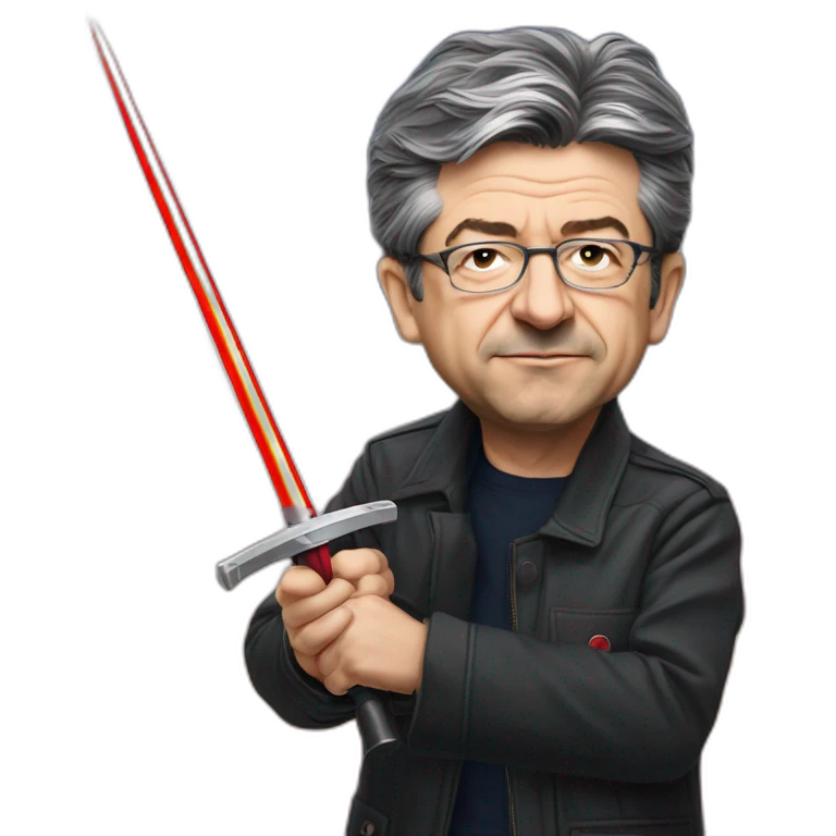 Mélenchon avec un sabre laser emoji