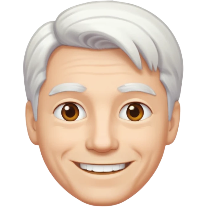 smiling man with white hair emoji