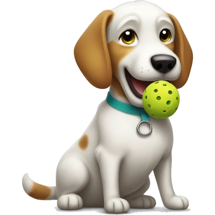 Dog playing pickleball emoji