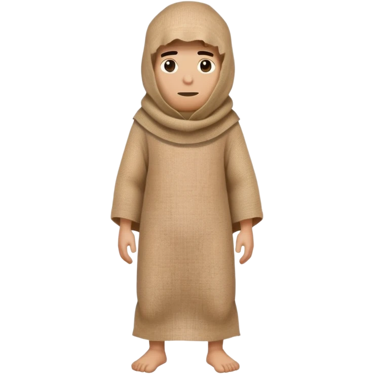 man with burlap sack over head full body standing emoji
