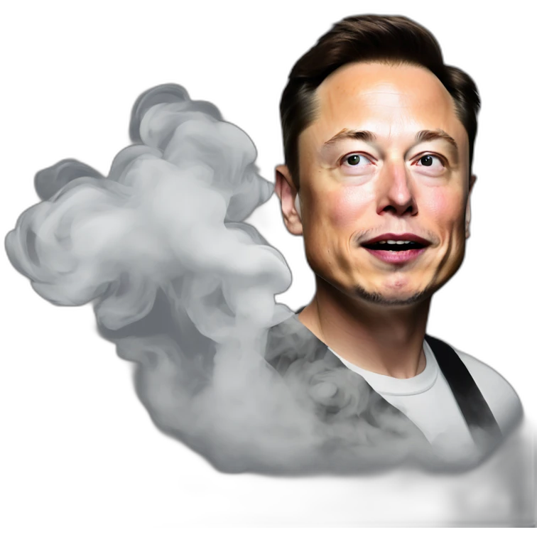 Elon Musk in smoke emoji