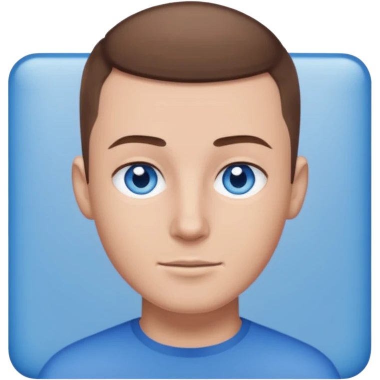 A guy with a buzzcut and blue eyes and brown hair  emoji