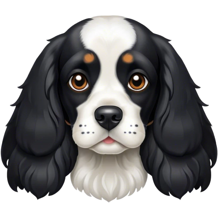 Black and white cocker spaniel  emoji