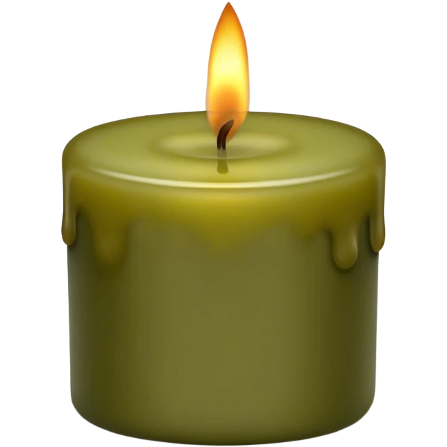 realistic candle olive color emoji