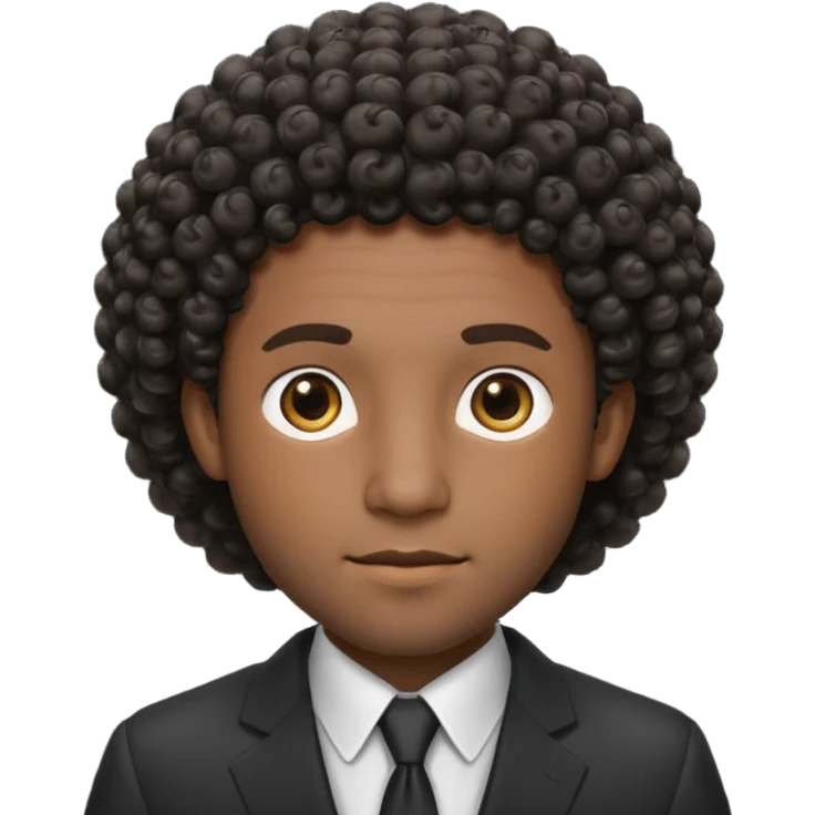 curly-haired black man in a suit emoji