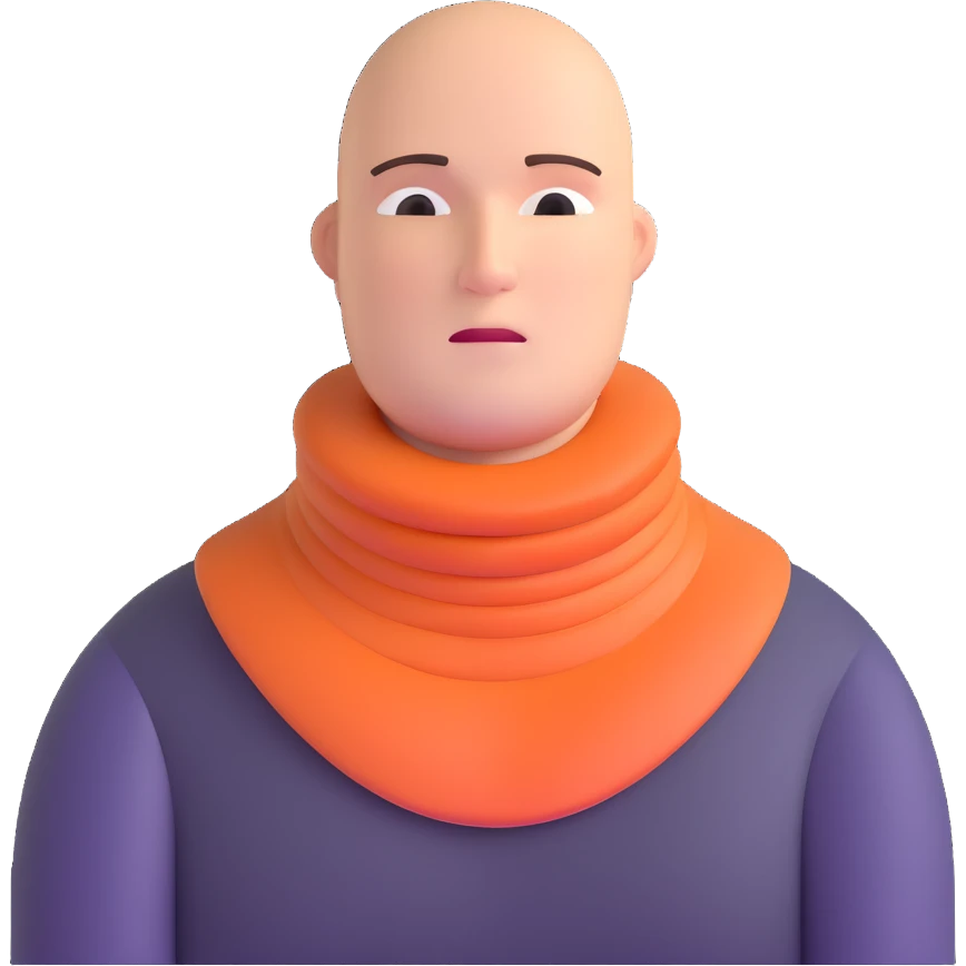 person with a large lump on the neck emoji
