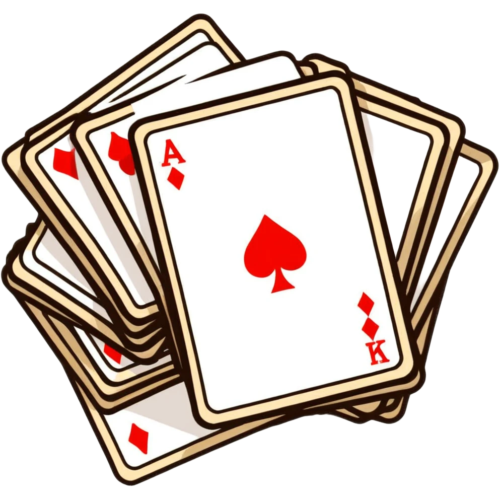 Canasta card game with discard pile and draw pile emoji