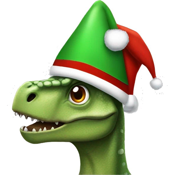Dinosaur Santa hat emoji