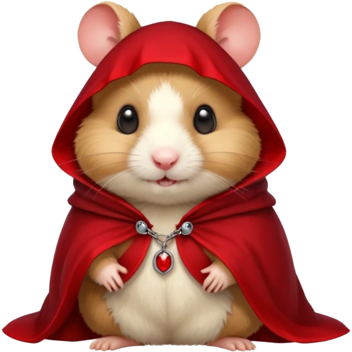 { "type": "object", "look": "hamster in red collar cloak", "description": "a vampire hamster wearing a red collar cloak, no hand" } emoji