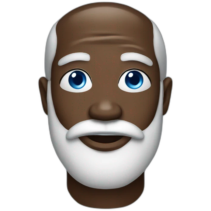 black santa with and blu eyes emoji