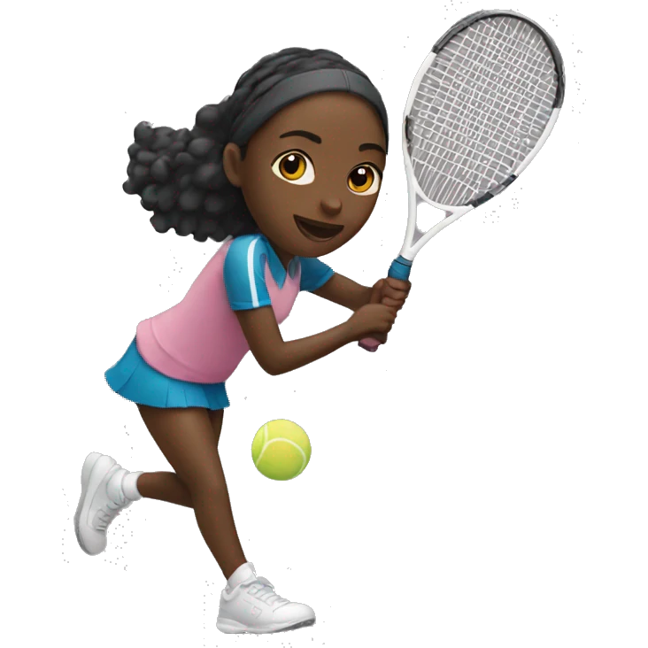 black girl playing tennis  emoji