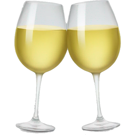 two white wine glasses cheering emoji