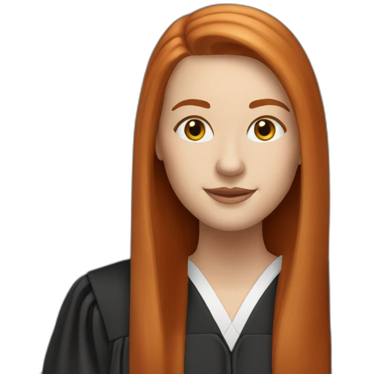 redhead white woman medium long straight hair, celebrating graduation emoji