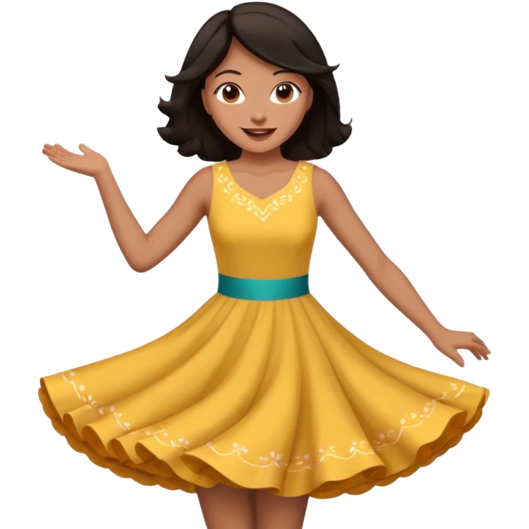 Dark hair women twirling emoji