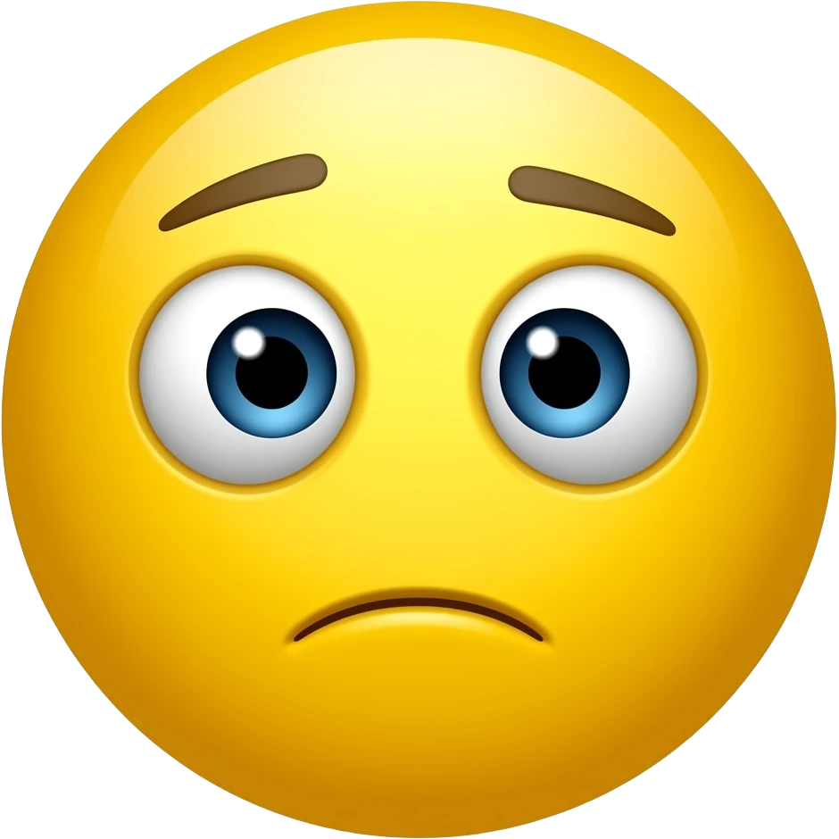 Emoji amarillo redondo brillante dudando emoji