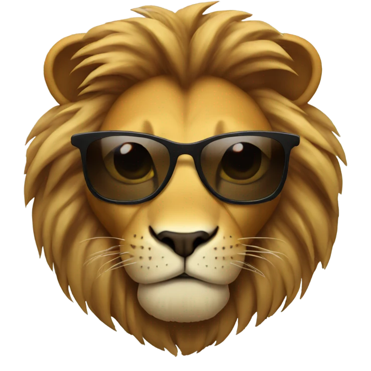 Lion with sunglasses face emoji