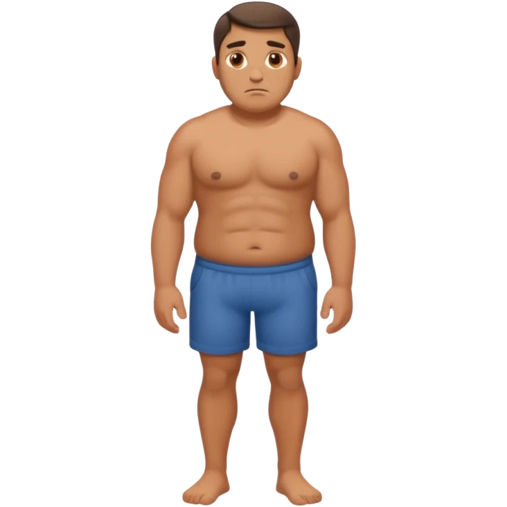 stocky man concentrating full length emoji