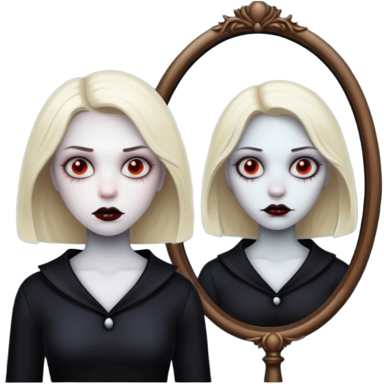 Spooky killer on mirror behind woman emoji