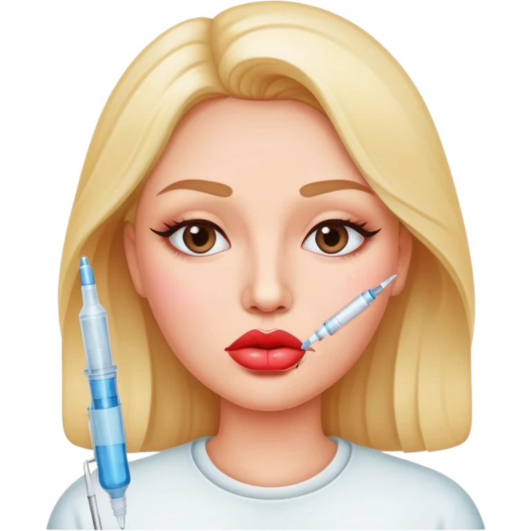 Lip filler with a syringe emoji