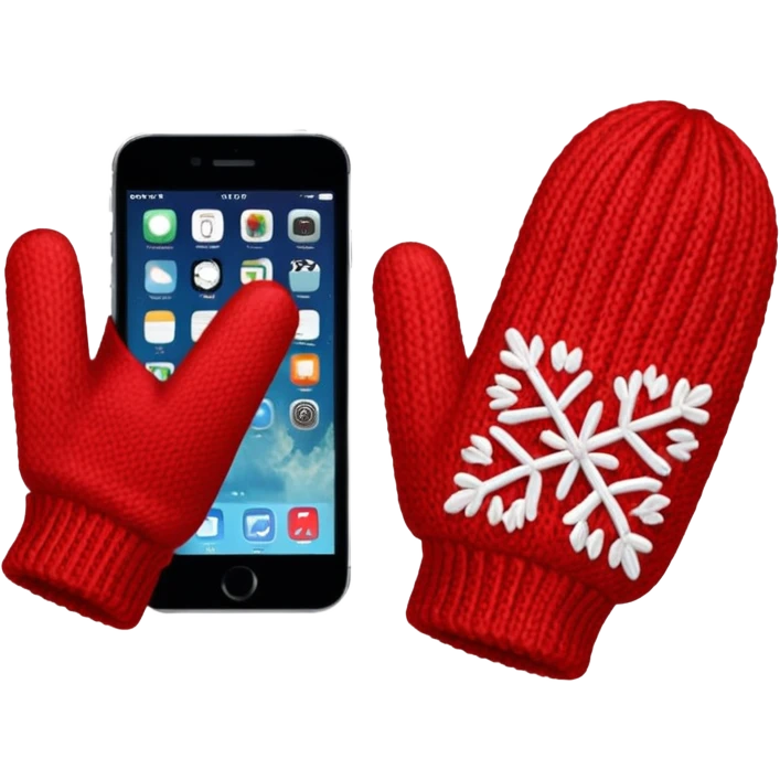 Cozy red winter gloves emoji