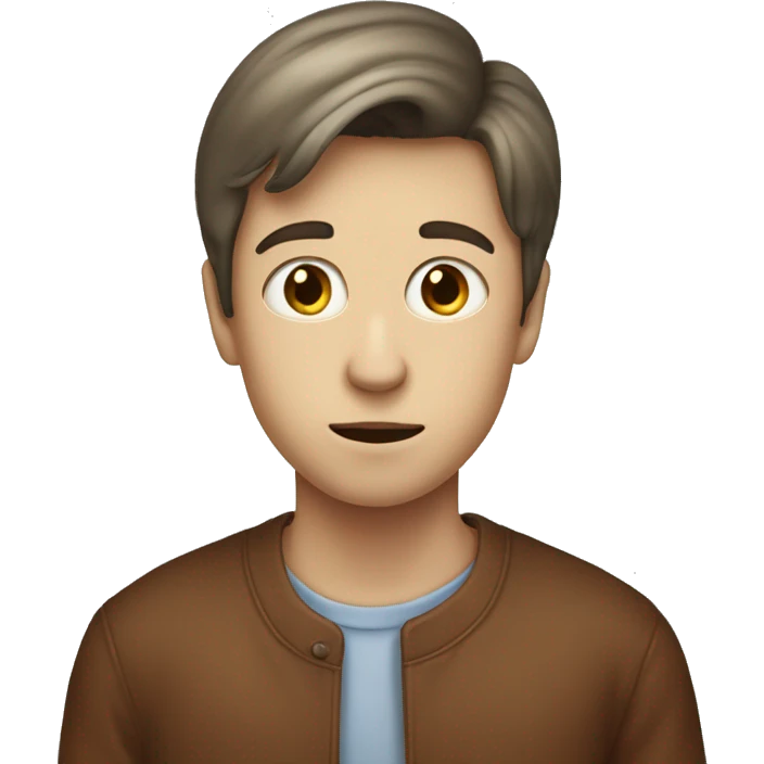 Drawing of a boy with no head. Where his head should be is a giant kidney bean. emoji