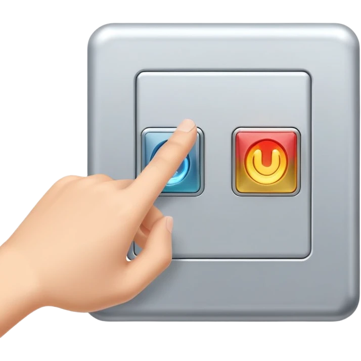 Hand switches switch on wall emoji