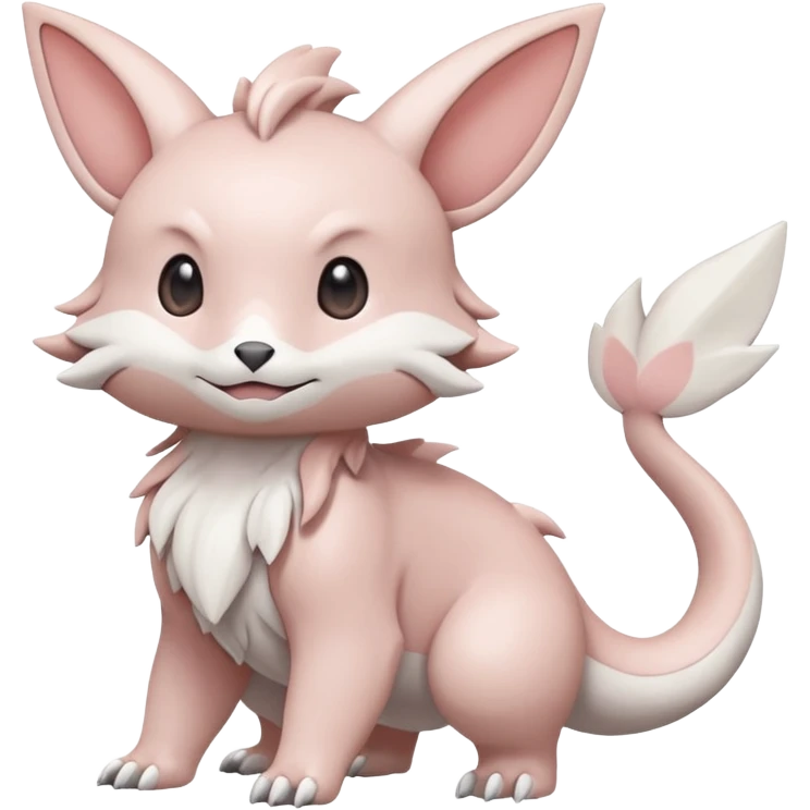 White pastel whitish soft natural realistic romantic vintage antique divine beautiful elegant pretty precious cute young youthful  Fakémon-Pokémon-hybrid-creature emoji