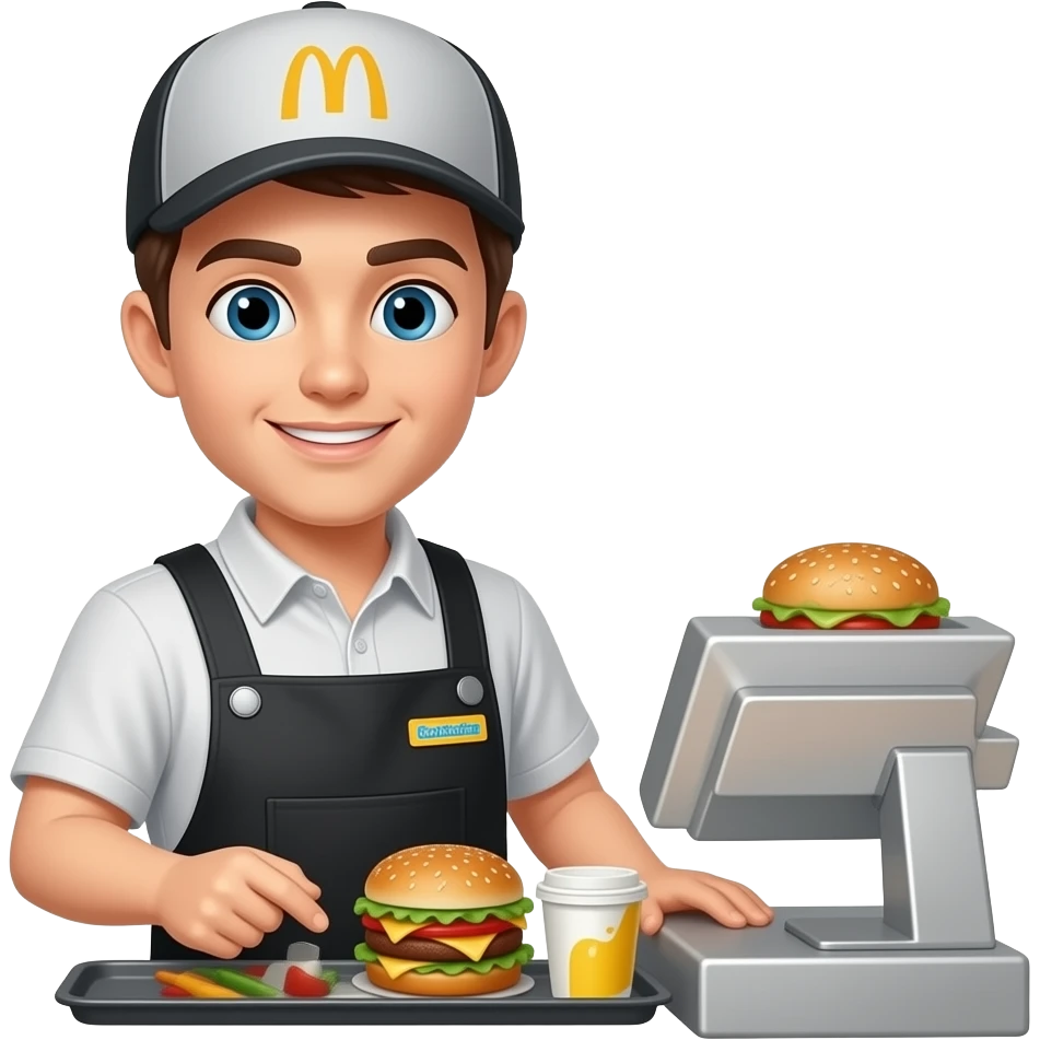 employee attending fast food service without any food in the hand emoji