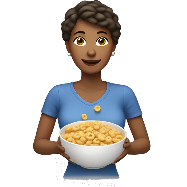 Mom with cereal  emoji