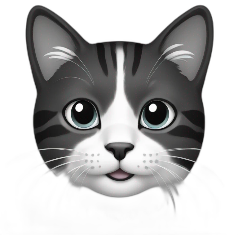 Cat black and white emoji