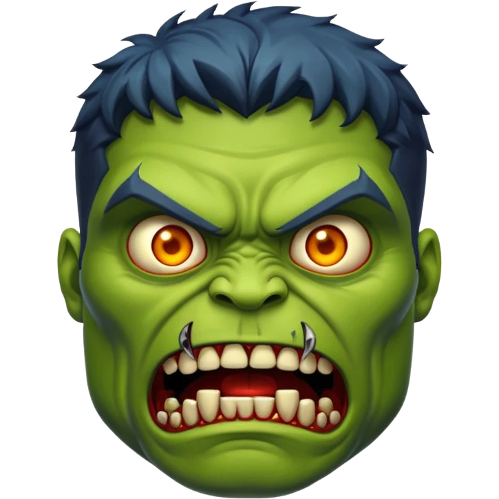 Zombie hulk face emoji
