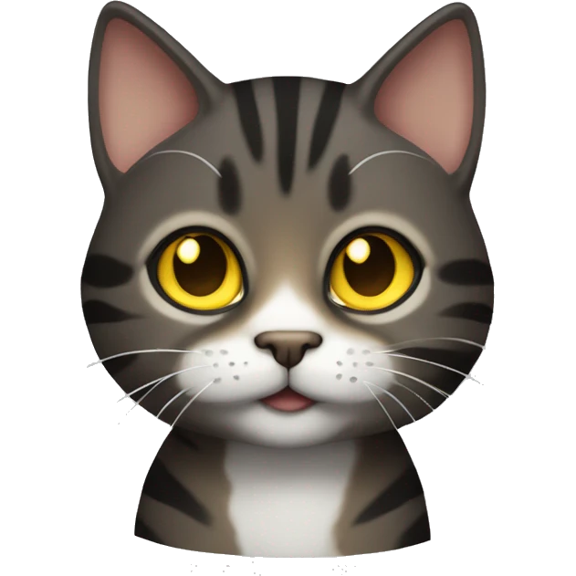 Black and brown tabby cat with cute yellow eyes paws and tail emoji