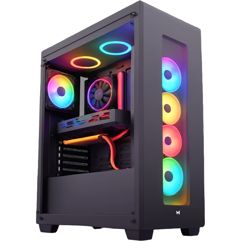 gaming PC tower with RGB lighting emoji