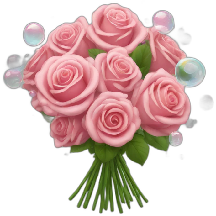 bouquet of bubbles and roses  emoji
